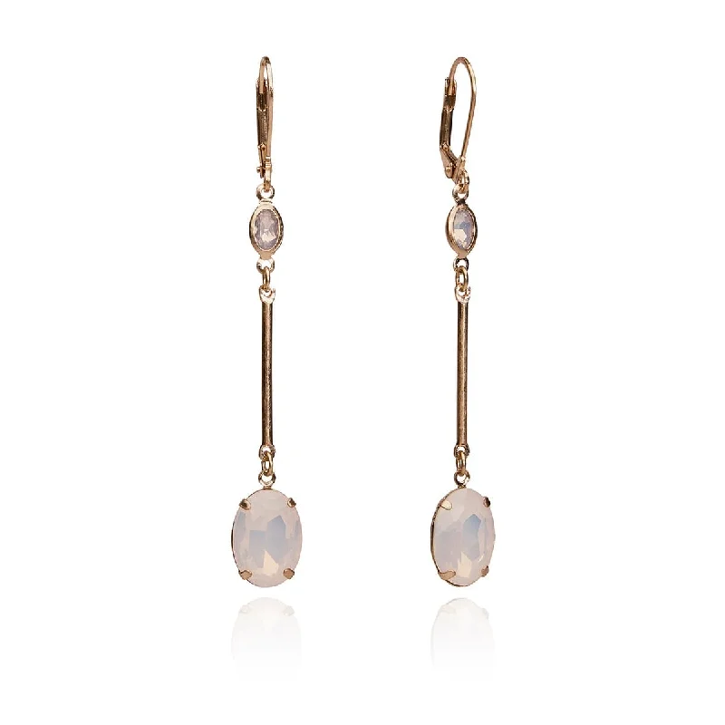 Chic Earrings for Evening Look-Rose Water Drop Earring: Long Drop Earring