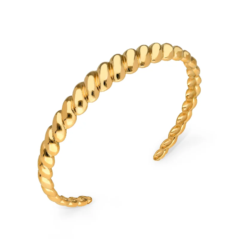 Chic Bangles for Women’s Fashion-Croissant bangle gold