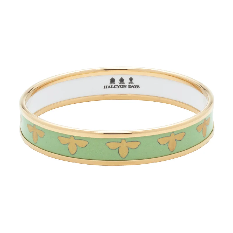 Colorful Bangle Set for Fashion Style-Bee Meadow & Gold Enamel Bangle