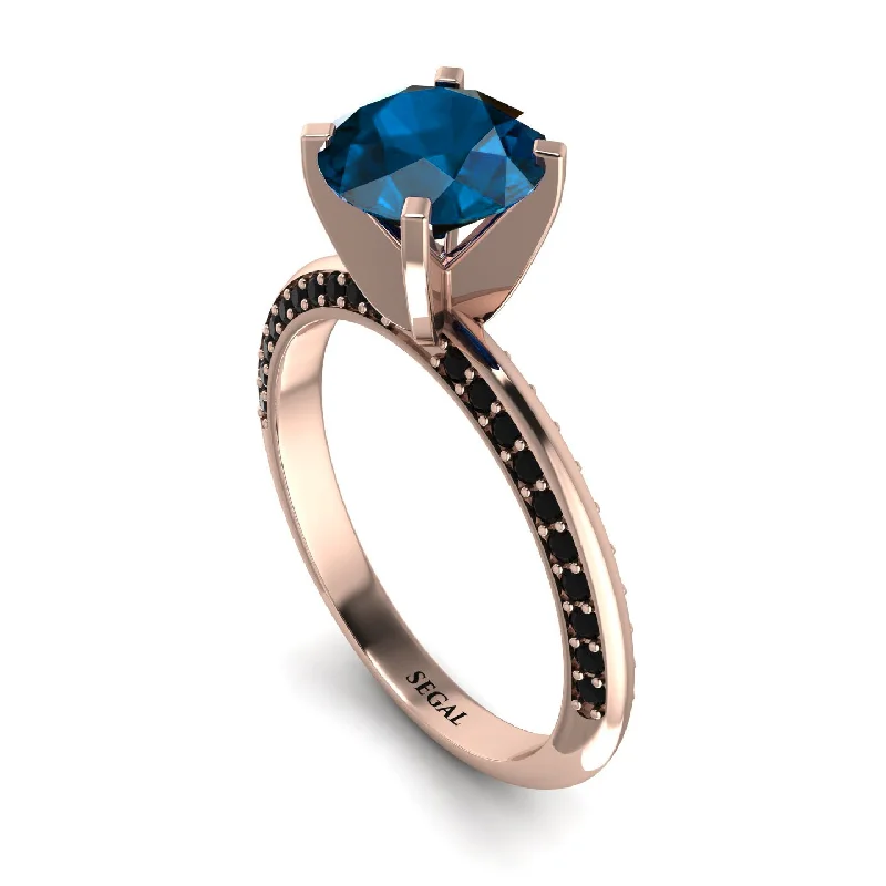 Elegant Wedding Band for Women-Classic Blue Topaz Ring With A Twist - Leilani No. 508