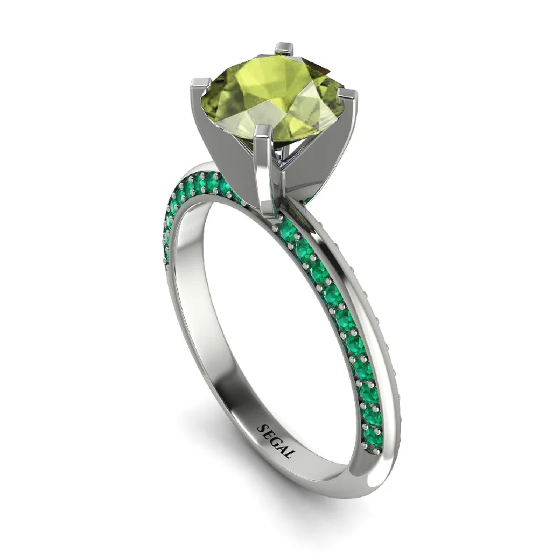 Luxury Ring for Anniversary Gifts-Classic Peridot Ring With A Twist - Leilani No. 706