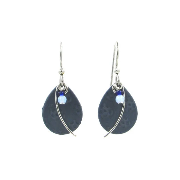 Glamorous Earrings for Night Life-Silver Forest Textured Silver Curl Teardrop Earrings