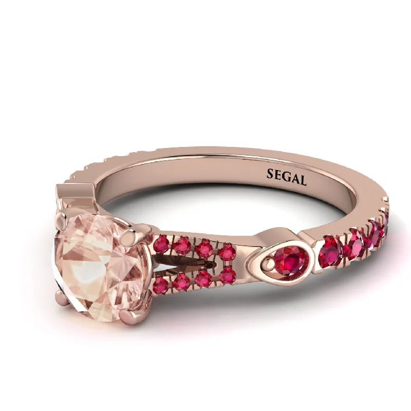 Personalized Engagement Ring with Names-Vintage Morganite Engaement Ring - Arya No. 911