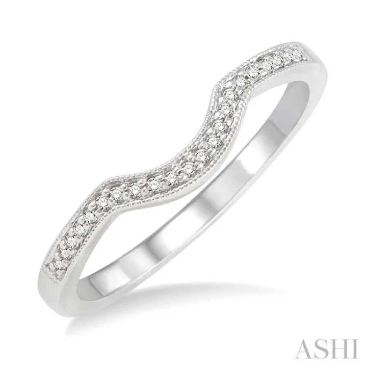 Beautiful Gold Wedding Ring for Her-1/20 Ctw Round Cut Diamond Wedding Band in 14K White Gold