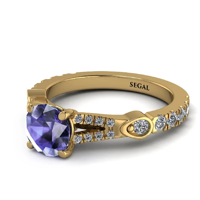 Custom Diamond Ring for Engagement-Vintage Tanzanite Engaement Ring - Arya No. 201