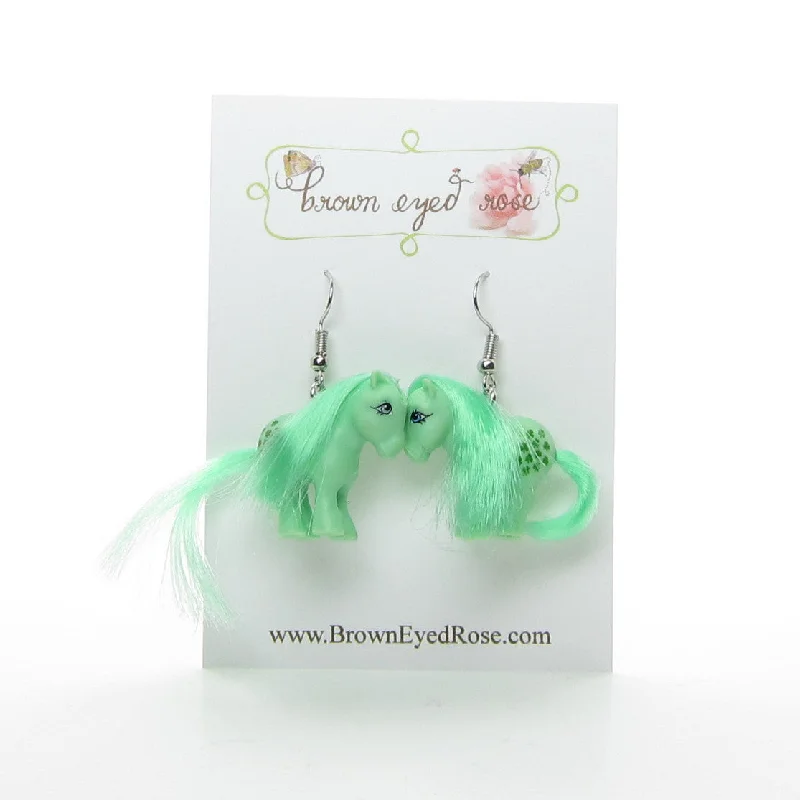 Simple Drop Earrings for Casual Outfits-Minty Retro My Little Pony Earrings