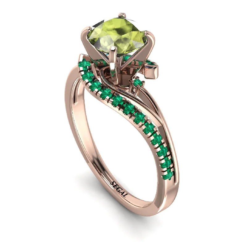 Large Ruby Ring for Women-Twist Shank Peridot Engagement Ring - Maria No. 705