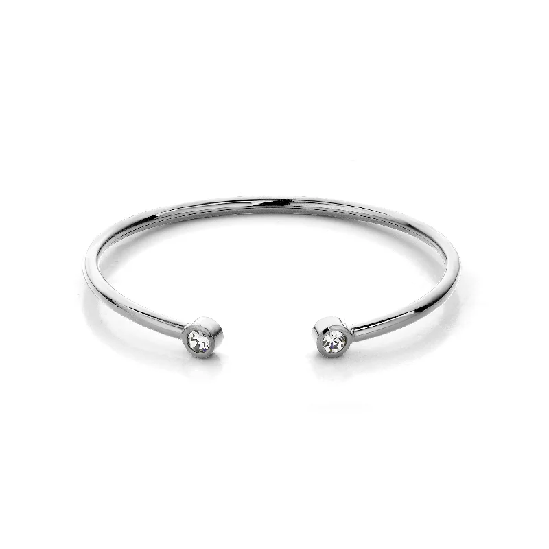 Unique Silver Bangles for Special Occasions-Diamond bangle silver