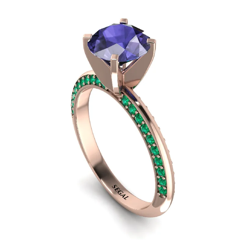 Elegant Rose Gold Ring-Classic Tanzanite Ring With A Twist - Leilani No. 205