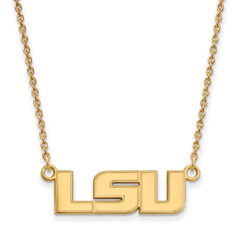 Rose Gold Chain Necklace for Style-10k Yellow Gold Louisiana State Small 'LSU' Pendant Necklace