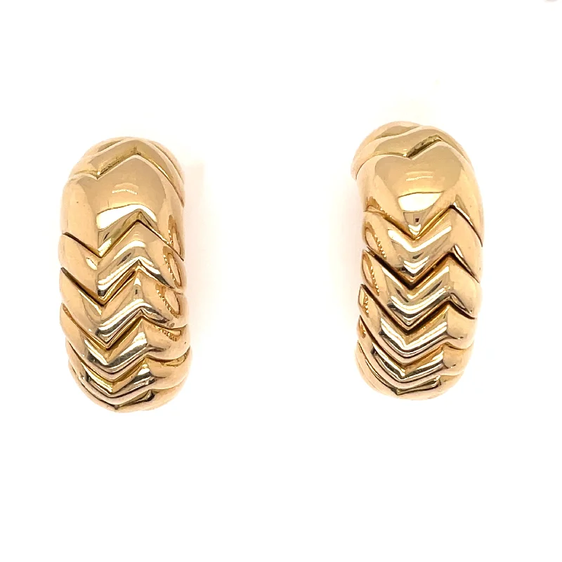 Statement Earrings for Special Occasions-Bulgari Spiga Gold Vintage Earrings