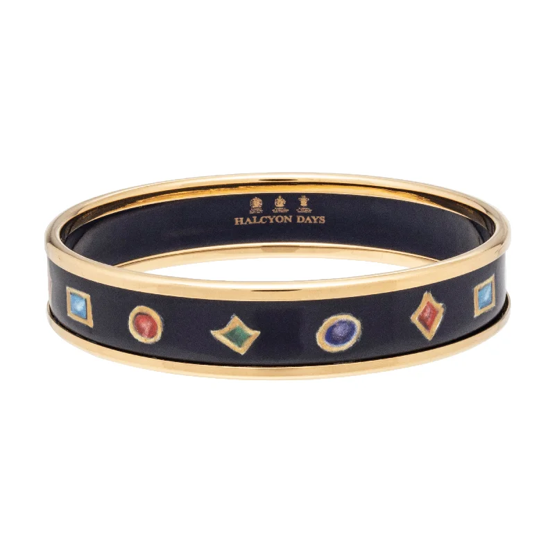 Gold Bangles with Intricate Designs-Crown Jewels Enamel Bangle