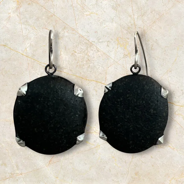 Swarovski Crystal Earrings-Prong Set Basalt earrings