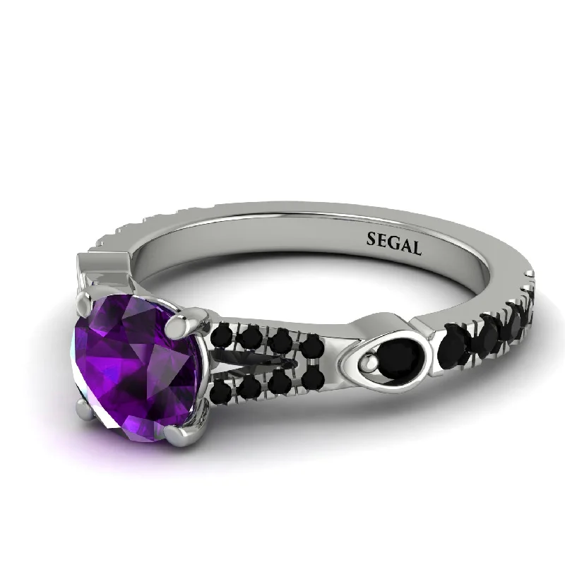 Personalized Couples Ring-Vintage Amethyst Engaement Ring - Arya No. 309