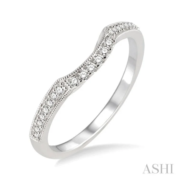 Chunky Statement Ring for Women-1/6 Ctw Round Cut Diamond Wedding Band in 14K White Gold