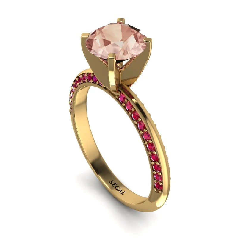 Simple Wedding Ring for Men-Classic Morganite Ring With A Twist - Leilani No. 910