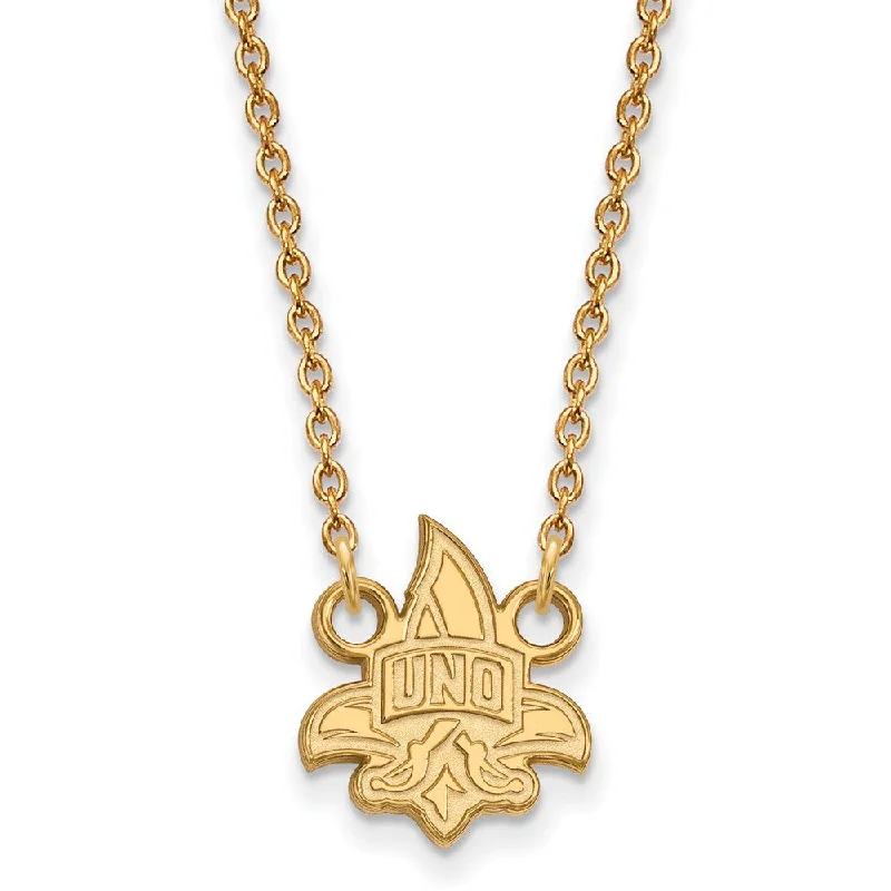 Classic Choker Necklace for Women-10k Yellow Gold U of New Orleans Small Pendant Necklace