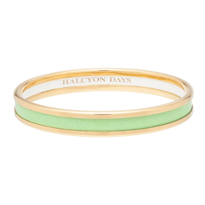 Classic Bangles with Floral Details-Skinny Meadow & Gold Enamel Bangle