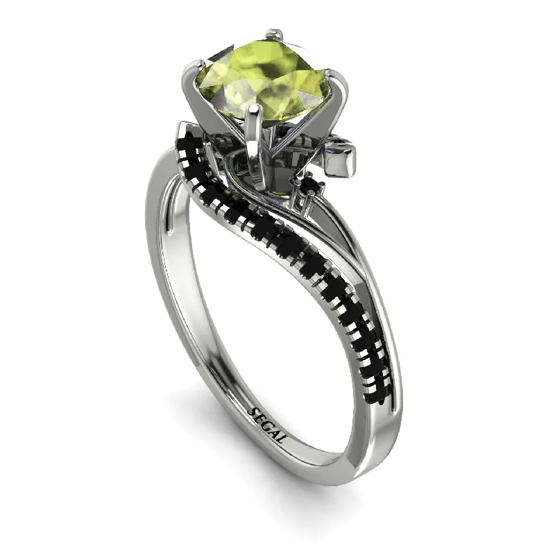 Customizable Gold Ring for Men-Twist Shank Peridot Engagement Ring - Maria No. 709