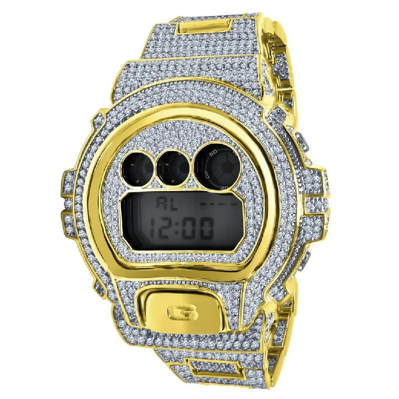 Vintage Watches for Classic Style-Bustdown Custom G-Shock DW6900 Iced Out Watch