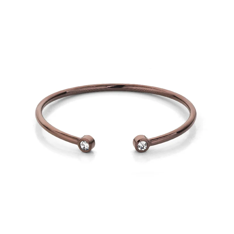 Handmade Silver Bangles for Gifts-Diamond bangle coffee