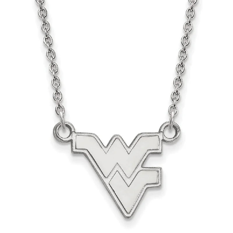 Gold and Silver Necklace for Casual Looks-10k White Gold West Virginia U Small Pendant Necklace