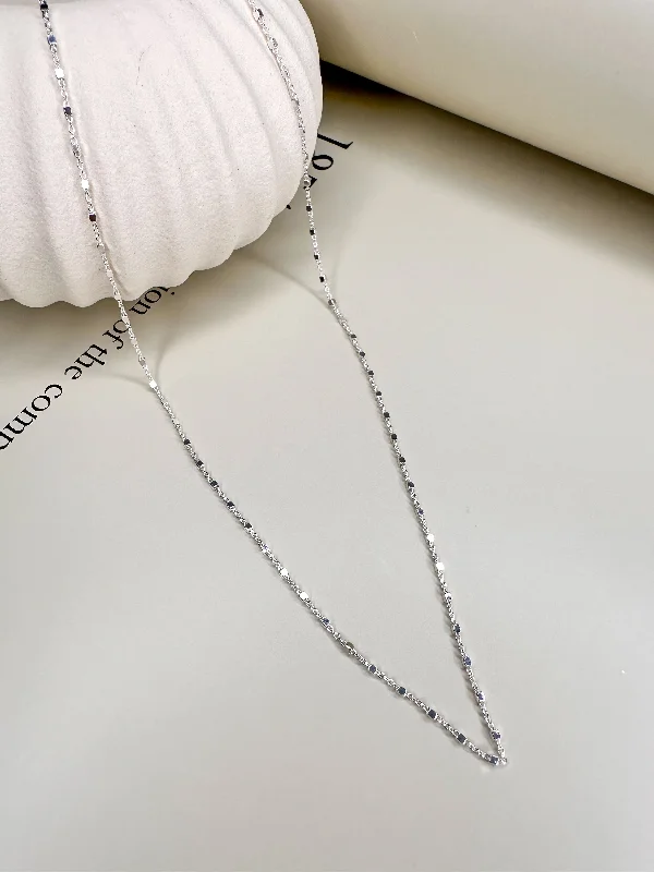 Gemstone Necklace for Evening Wear-Velani Jewelry Sterling Silver Diamond Cut Cube Beads Necklace