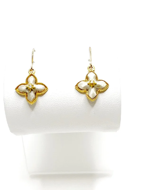 Bridal Gold Earrings for Weddings-Earrings - Clover Earrings