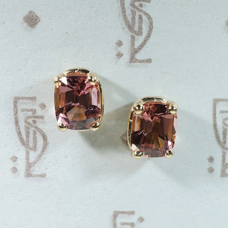 Elegant Earrings for Bridal Shower-Gorgeous 2.65tcw Pink Tourmaline Stud Earrings