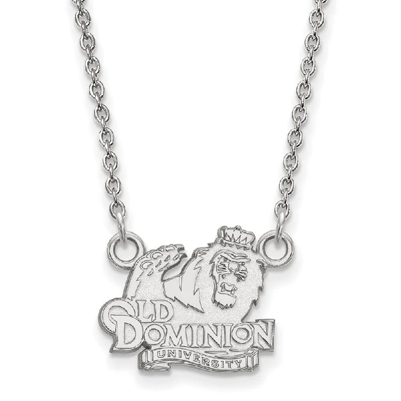 Personalized Name Pendant Necklace-14k White Gold Old Dominion U Small Pendant Necklace