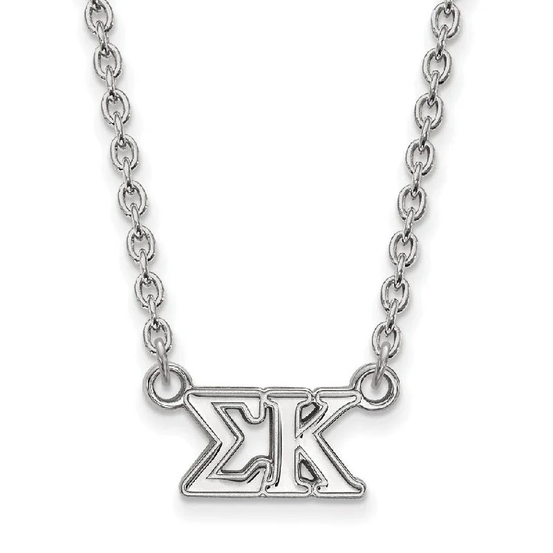 Unique Handmade Necklace-Sterling Silver Sigma Kappa Medium Necklace