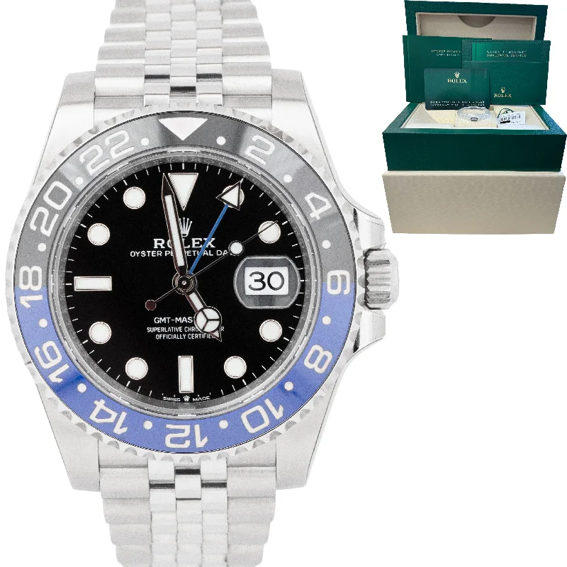 Luxury Swiss Watches for Men-NEW STICKERED 2022 Rolex GMT-Master II BATMAN Blue Black 126710 BLNR 40mm Watch