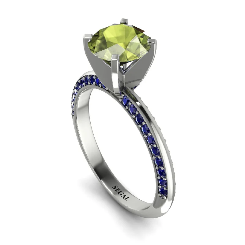 Custom Gold Ring for Special Occasions-Classic Peridot Ring With A Twist - Leilani No. 715