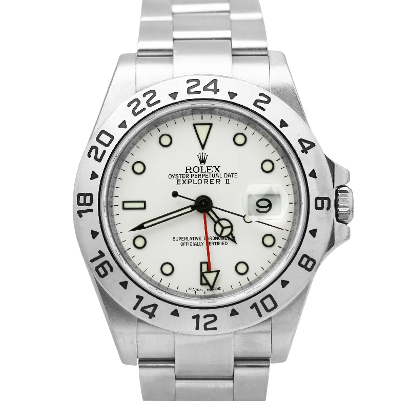 Fashionable Women's Watches with Sparkling Stones-UNPOL. Rolex Explorer II Polar White NO HOLES 3186 Stainless 40mm REHAUT 16570