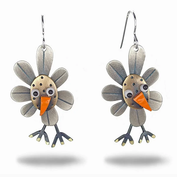 Chunky Earrings for Fashion-Flower Bird Earrings