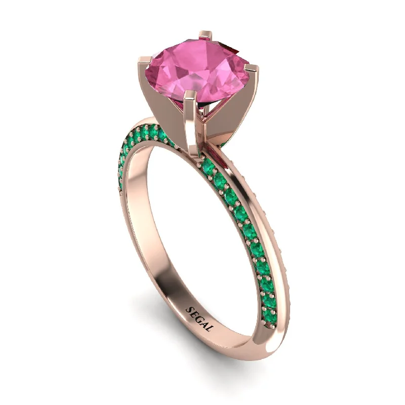 Luxury Diamond Ring for Men-Classic Pink Moissanite Ring With A Twist - Leilani No. 805