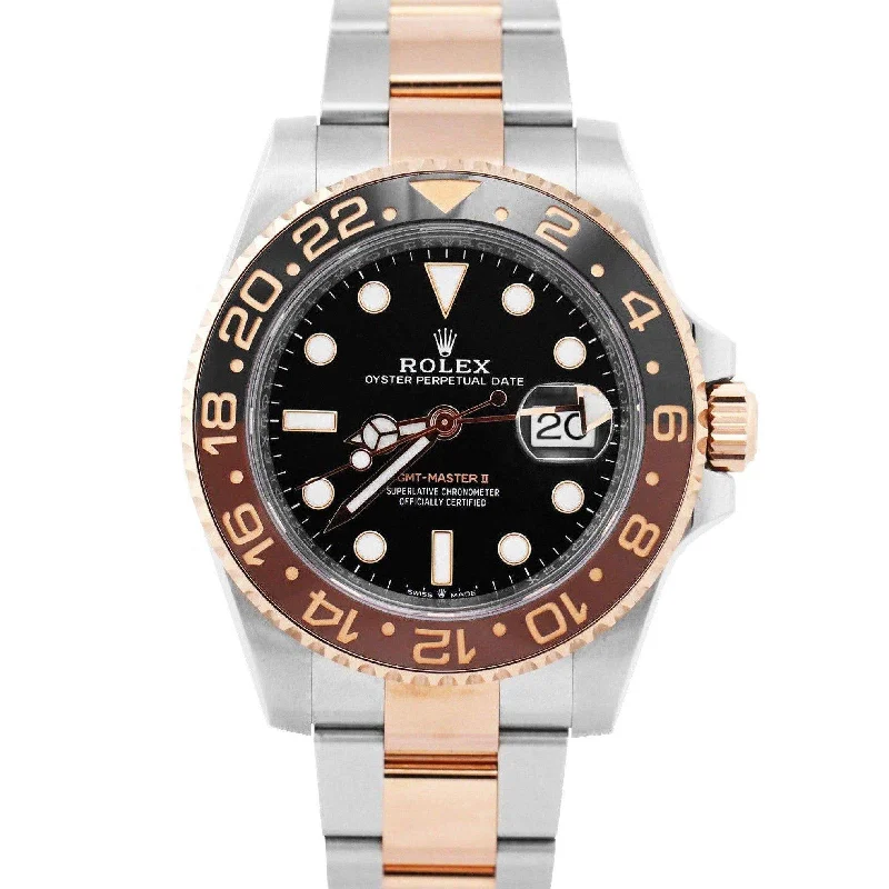 Rose Gold Watches for Women-NEW 2023 Rolex GMT-Master II Root Beer Two-Tone Rose Gold 126711 CHNR Watch B+P