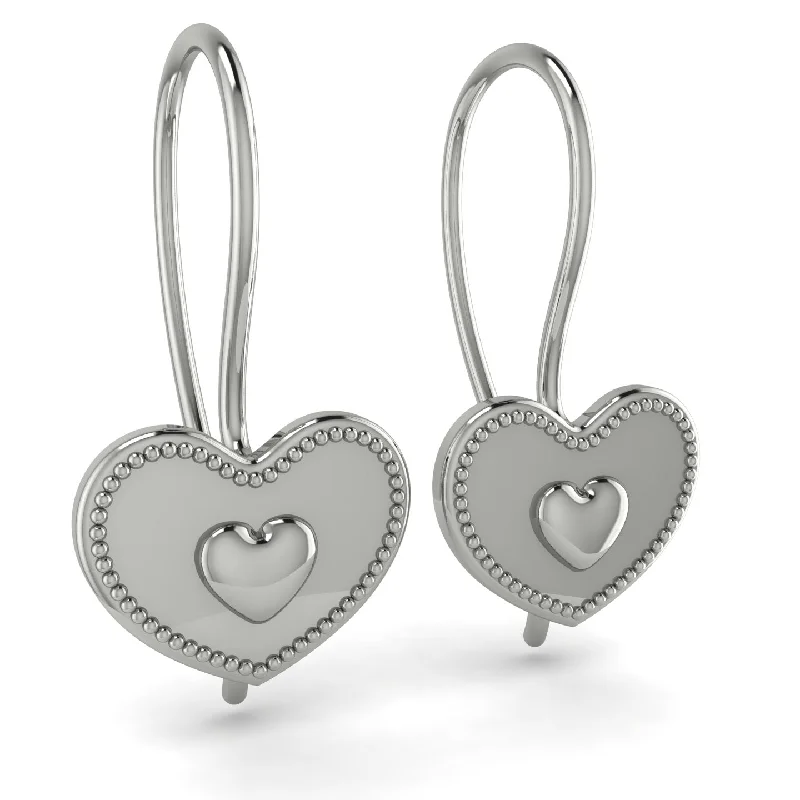 Classic Earrings for Women-Charming Heart Hoop Earrings In Gold - Ariana No. 3