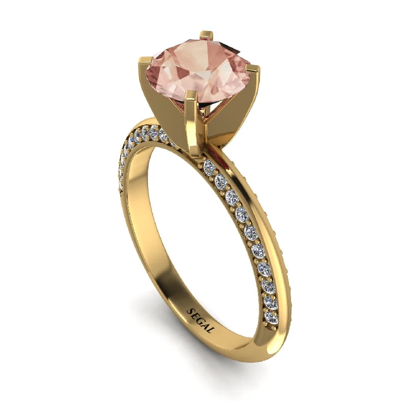 Personalized Birthstone Ring for Mom-Classic Morganite Ring With A Twist - Leilani No. 901