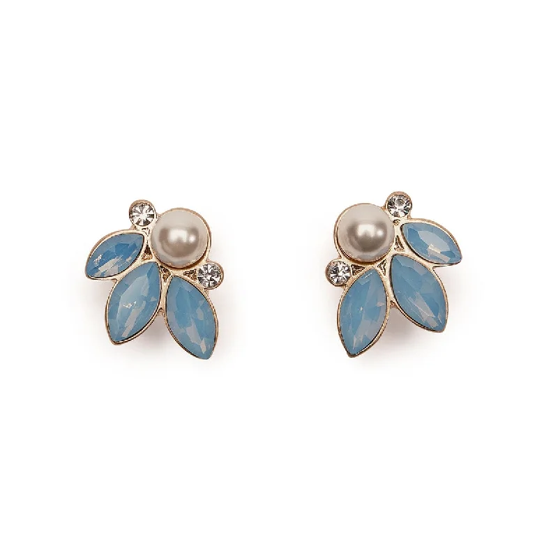 Fun Earrings for Day to Day Wear-Light Blue Opal Earring: Opal and Pearl Earrings