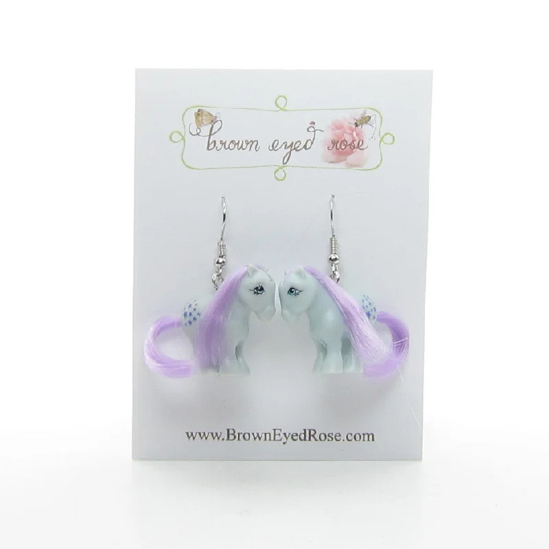 Elegant Earrings for Bridal Parties-Blue Belle Retro My Little Pony Earrings