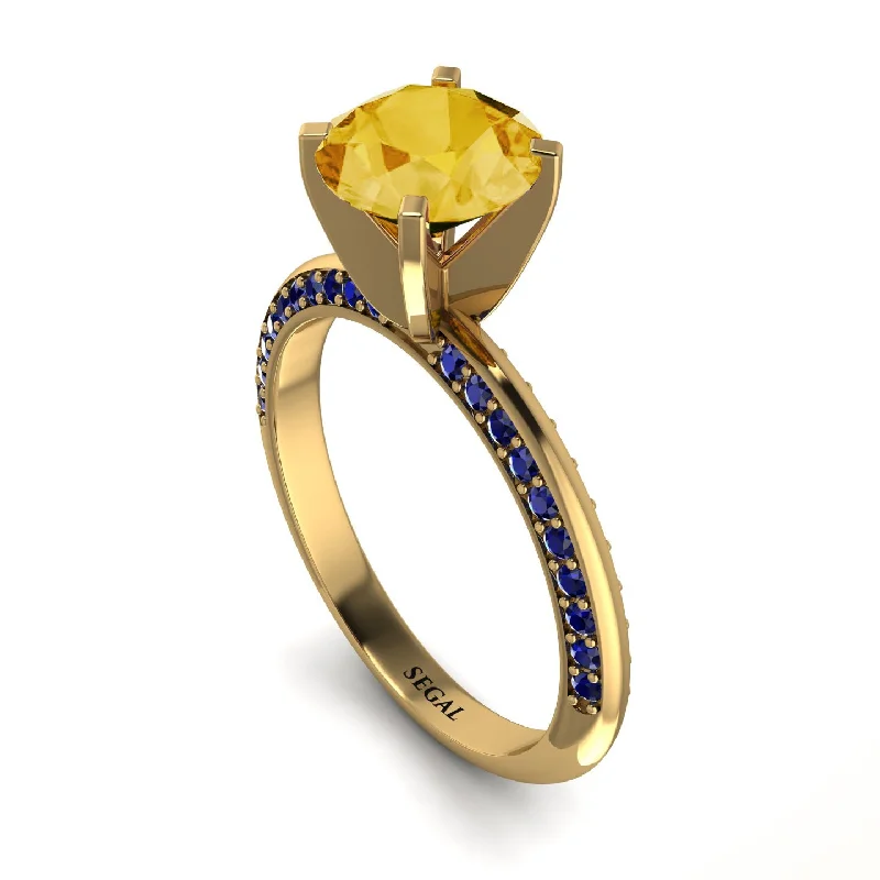 Customizable Silver Ring for Men-Classic Citrine Ring With A Twist - Leilani No. 613