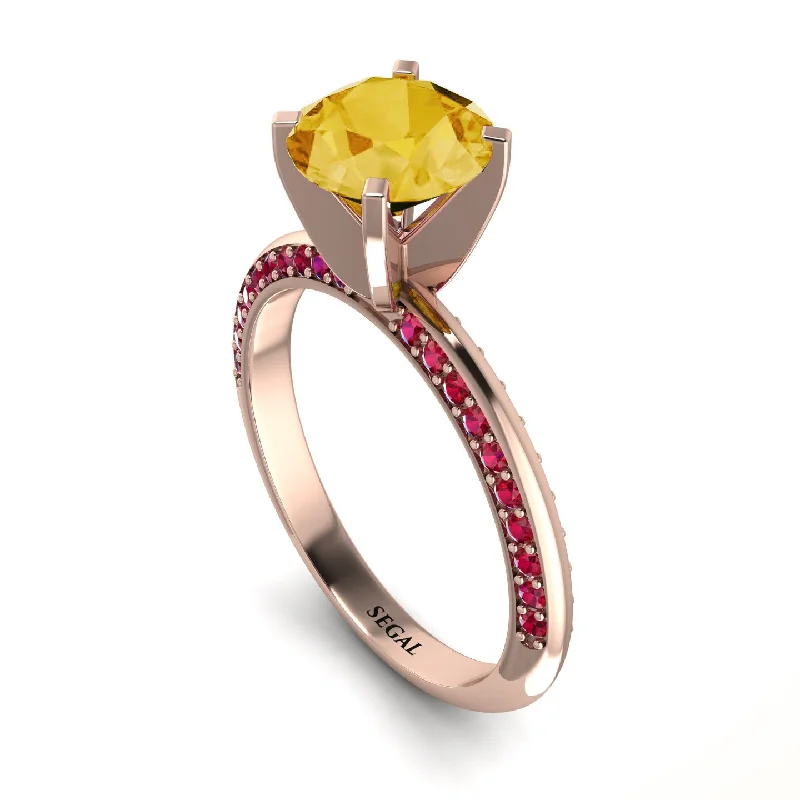 Personalized Gemstone Ring for Gifts-Classic Citrine Ring With A Twist - Leilani No. 611