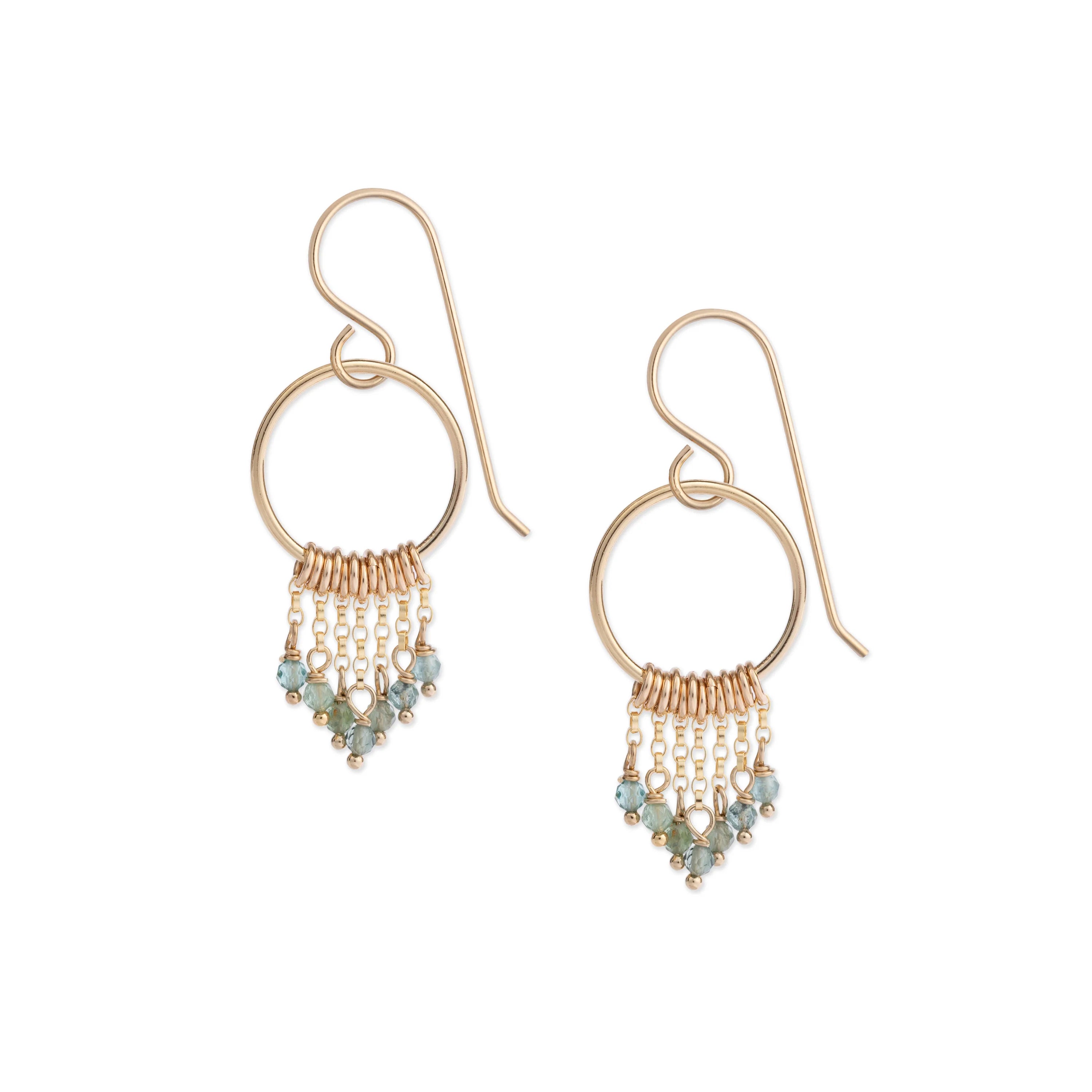 Geometric Silver Earrings for Style-Aria  Emerald Fringe Earrings