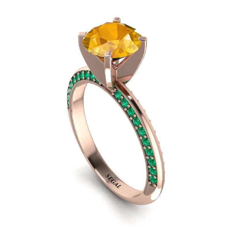 Customizable Promise Ring-Classic Yellow Diamond Ring With A Twist - Leilani No. 1005