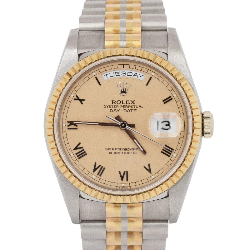 Designer Watches for Luxury Gifts-UNPOLISHED Rolex Day-Date Tridor Double Quick 36mm 18K Gold Watch 18239 BIC