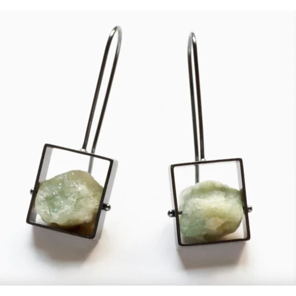 Statement Earrings for Girls-SRJ11LE-X Rectangle Earrings