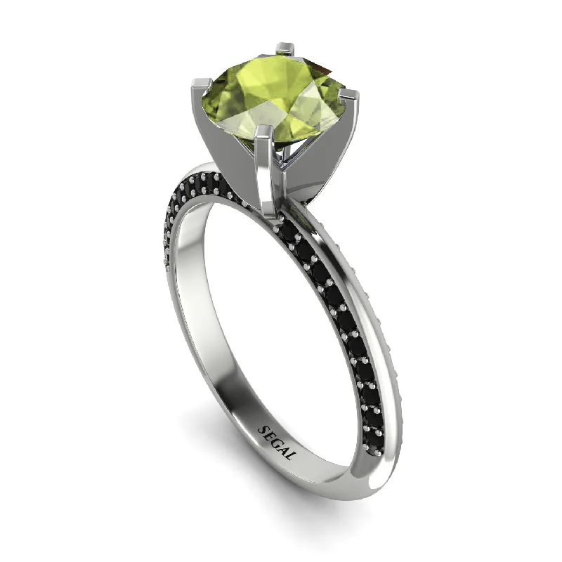 Simple Men’s Gold Band Ring-Classic Peridot Ring With A Twist - Leilani No. 709