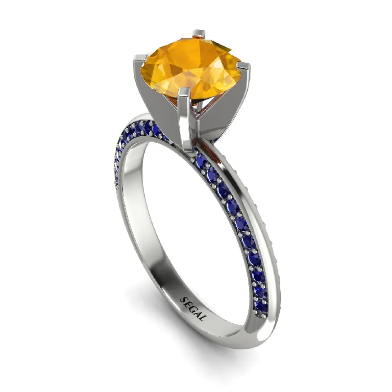 Custom Ring for Proposal-Classic Yellow Diamond Ring With A Twist - Leilani No. 1015