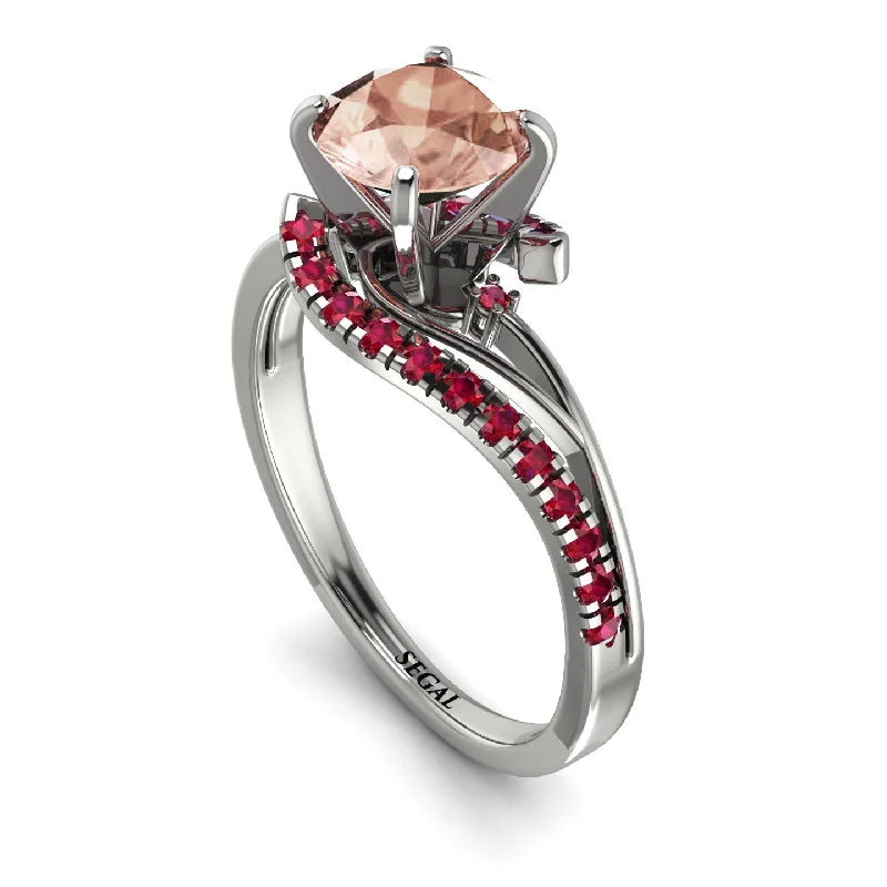 Luxury Ring for Elegant Fashion-Twist Shank Morganite Engagement Ring - Maria No. 912